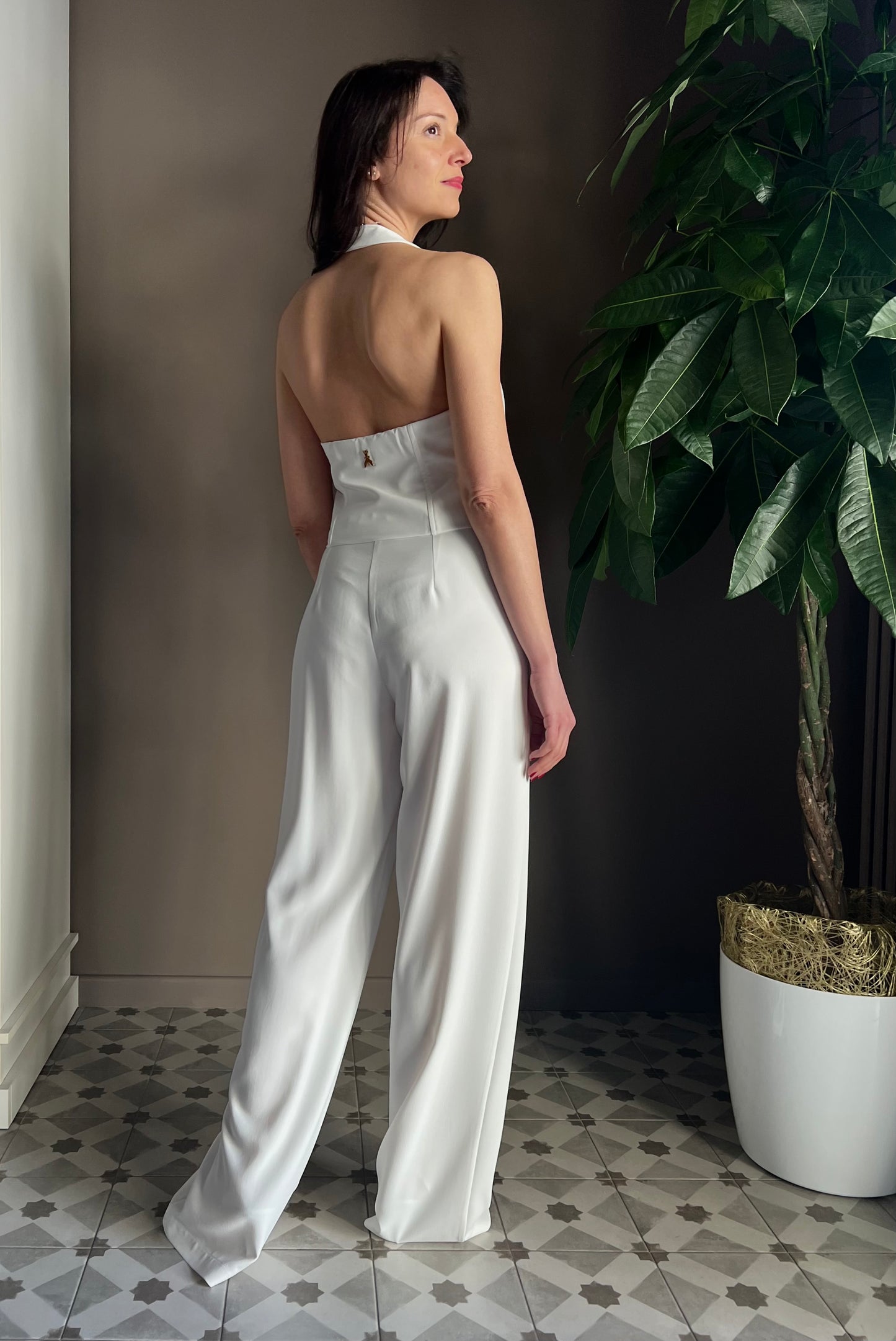 Pantaloni dritti in crepe