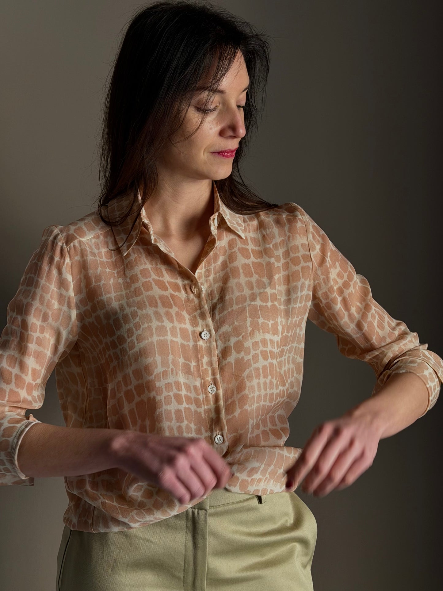 Camicia in viscosa stampa cocco