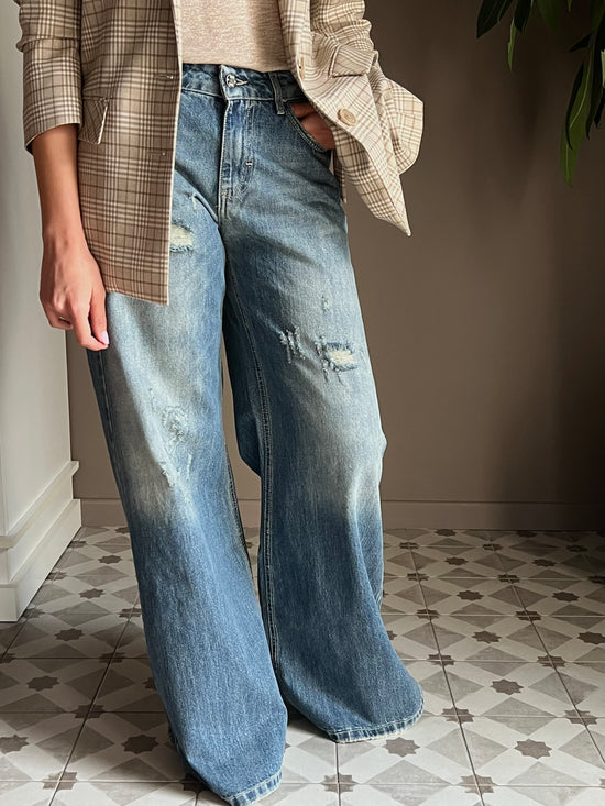 Pantalone in denim So Allure con elastico