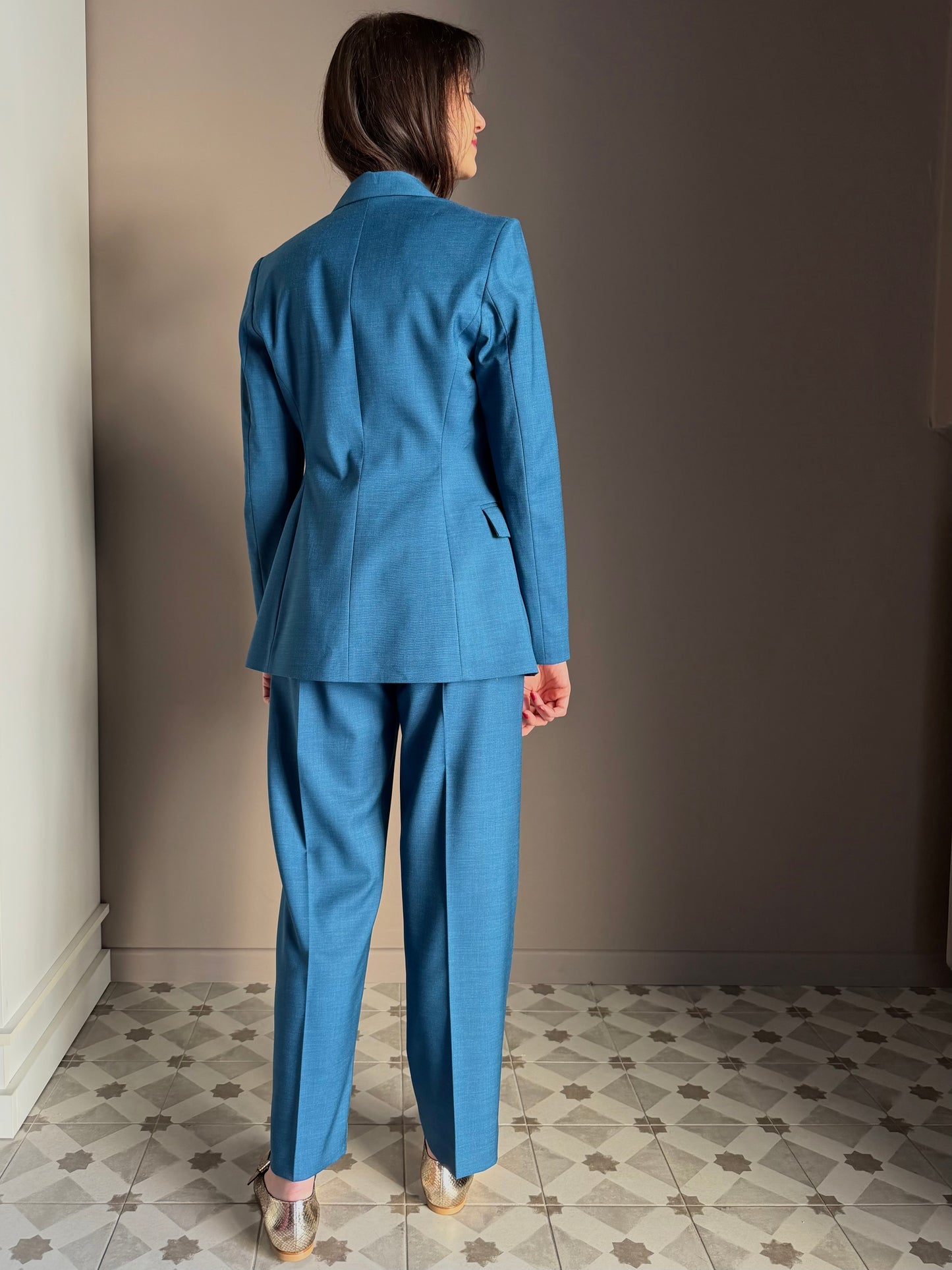 Giacca doppio bottone Teal