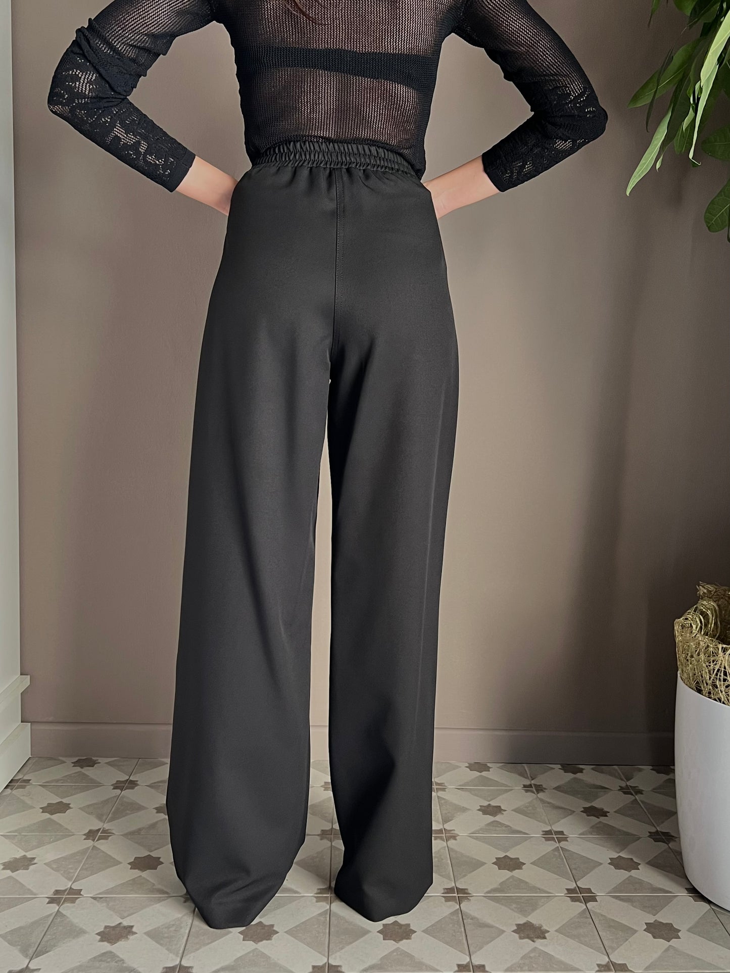 Pantalone palazzo effetto jeans