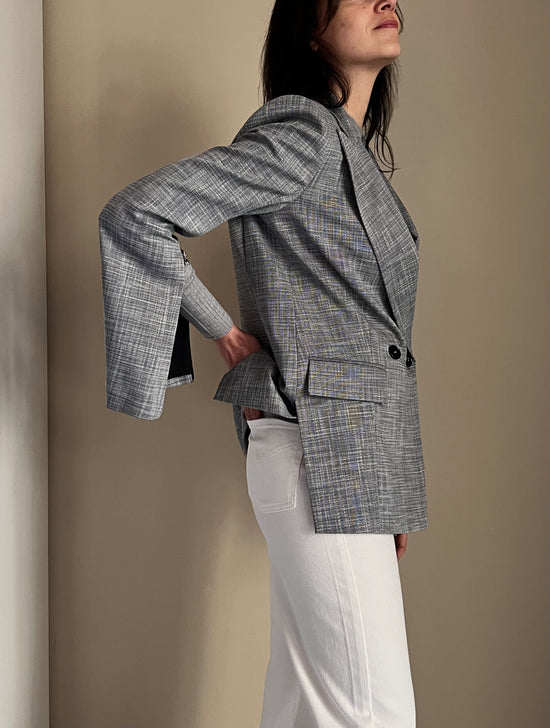 Giacca doppio petto con zip blue Fantasy