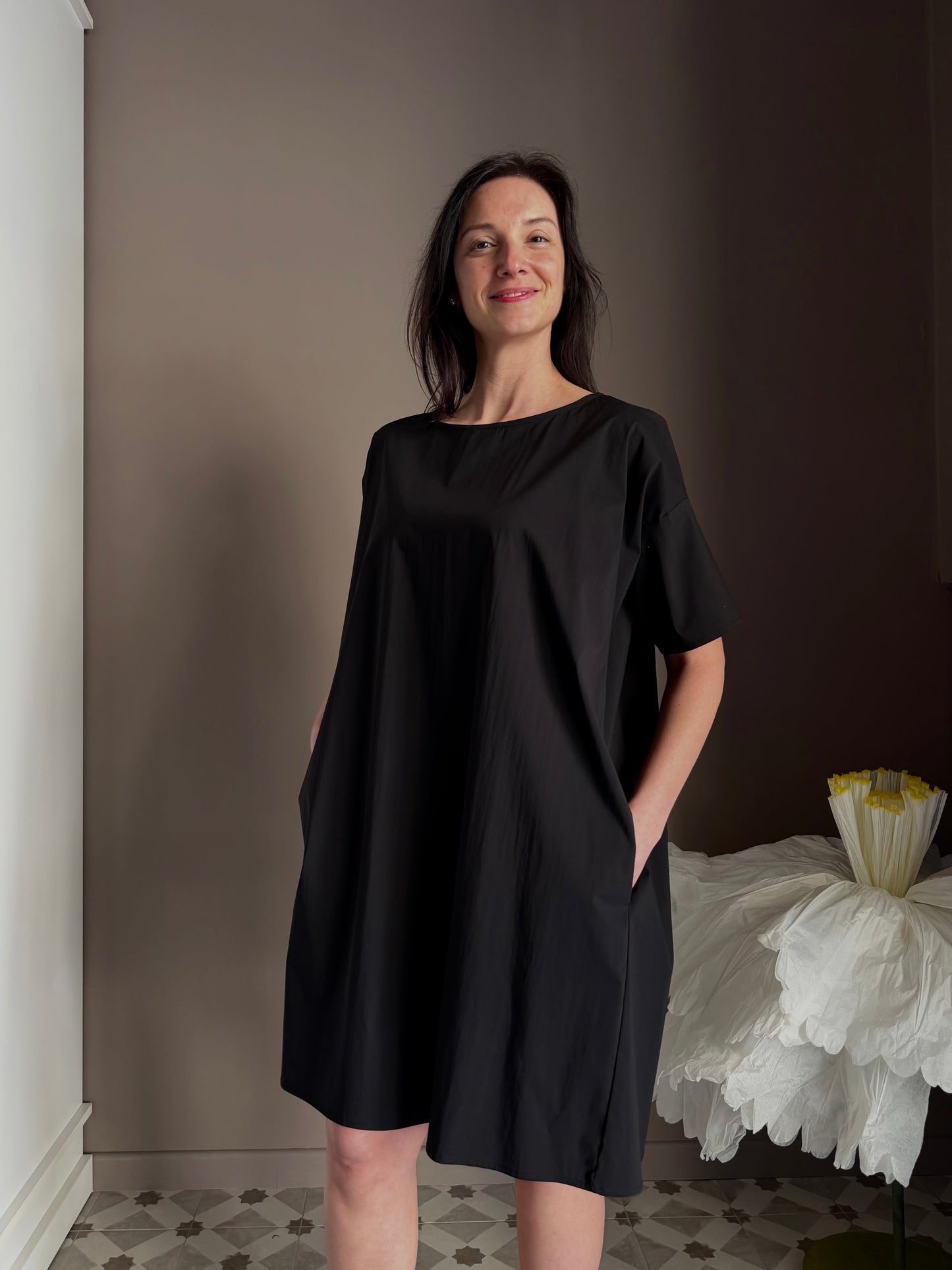 Abito So Allure in cotone nero svasato