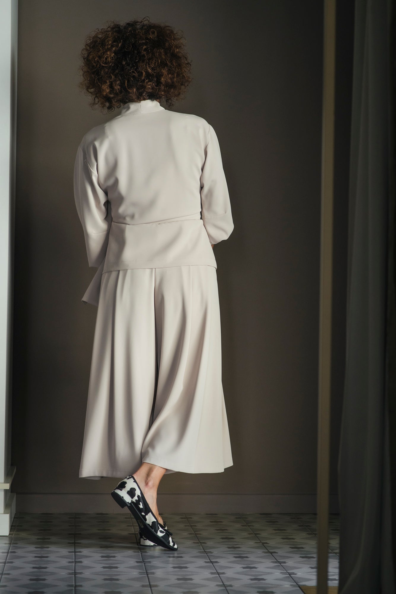 Gonna pantalone in crepe fluido