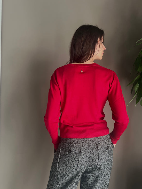 Maglia in lana girocollo Rossa Patrizia Pepe