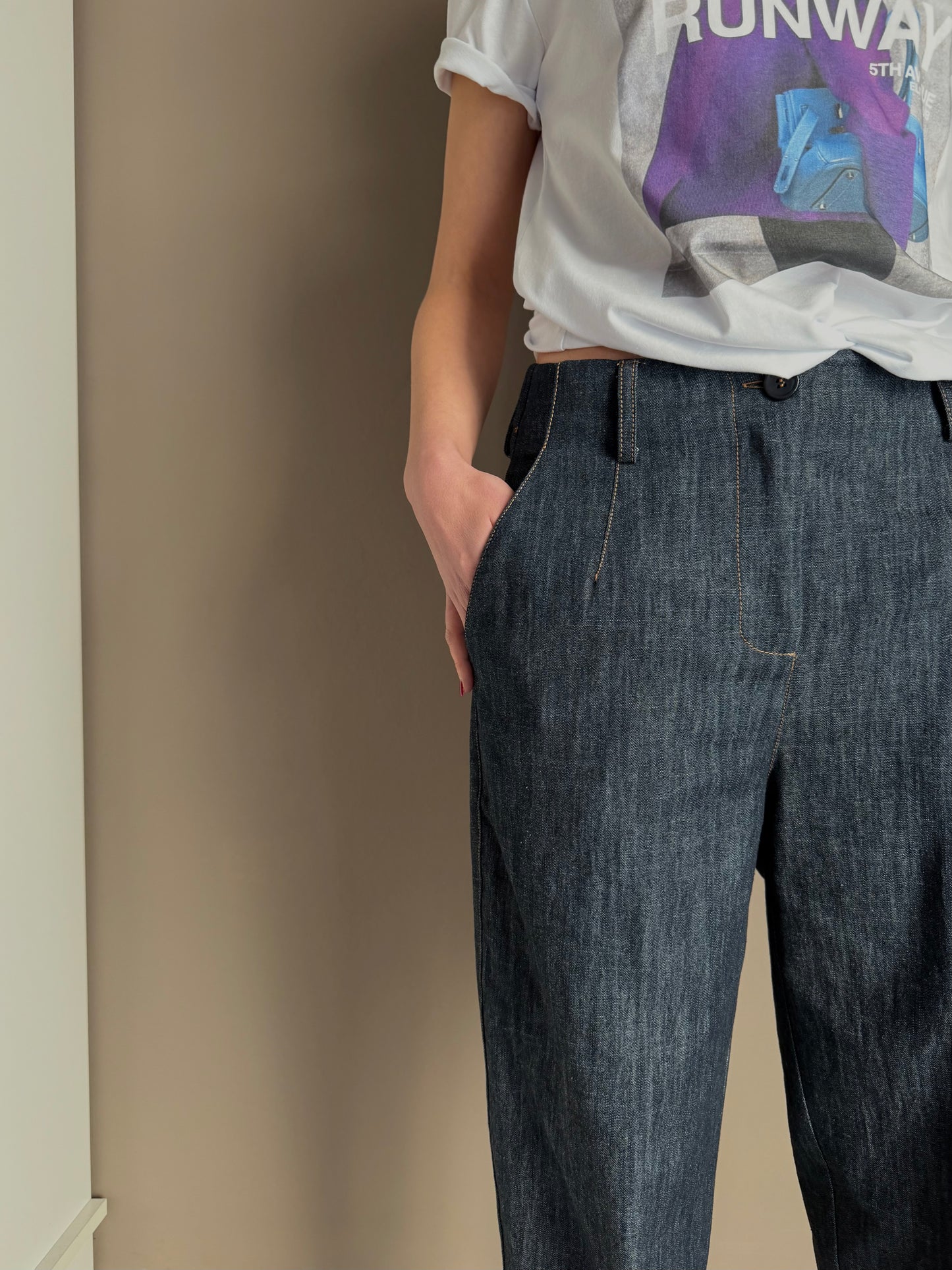 Pantalone modello Alessia In Chambray