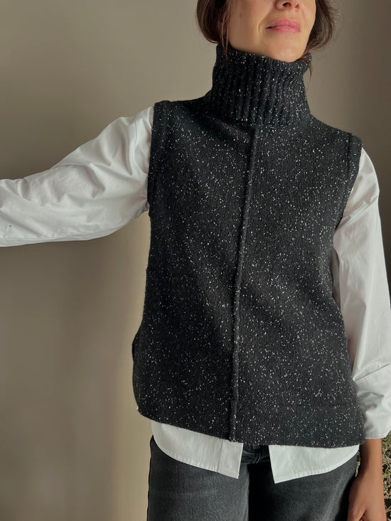Gilet collo alto in lana