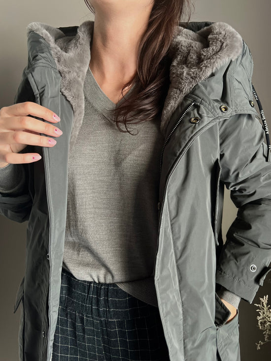 Giubbotto Parka imbottito con fodera in ecopelliccia