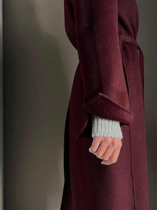 Cappotto a vestaglia in pura lana