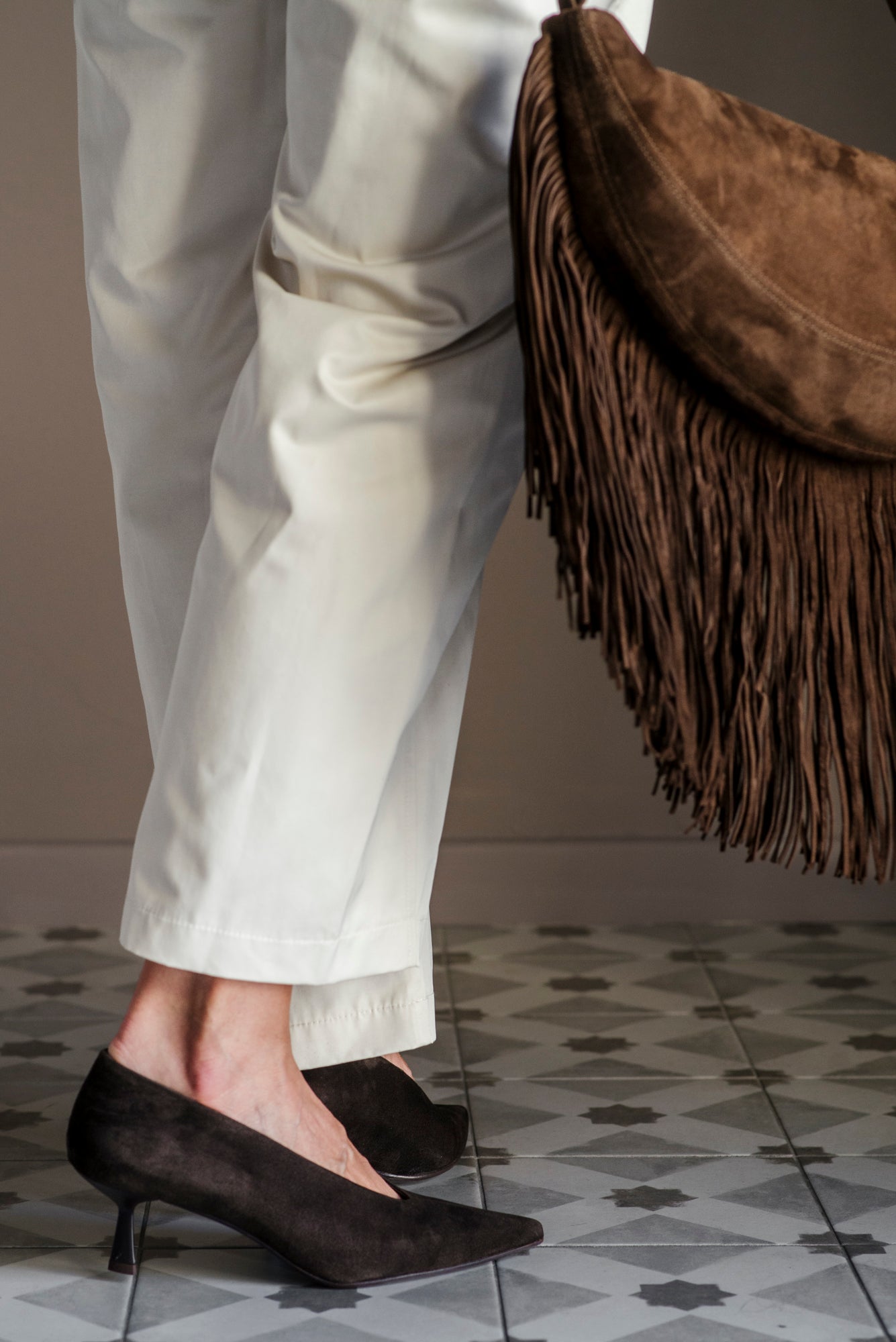 Decolletè in suede moro