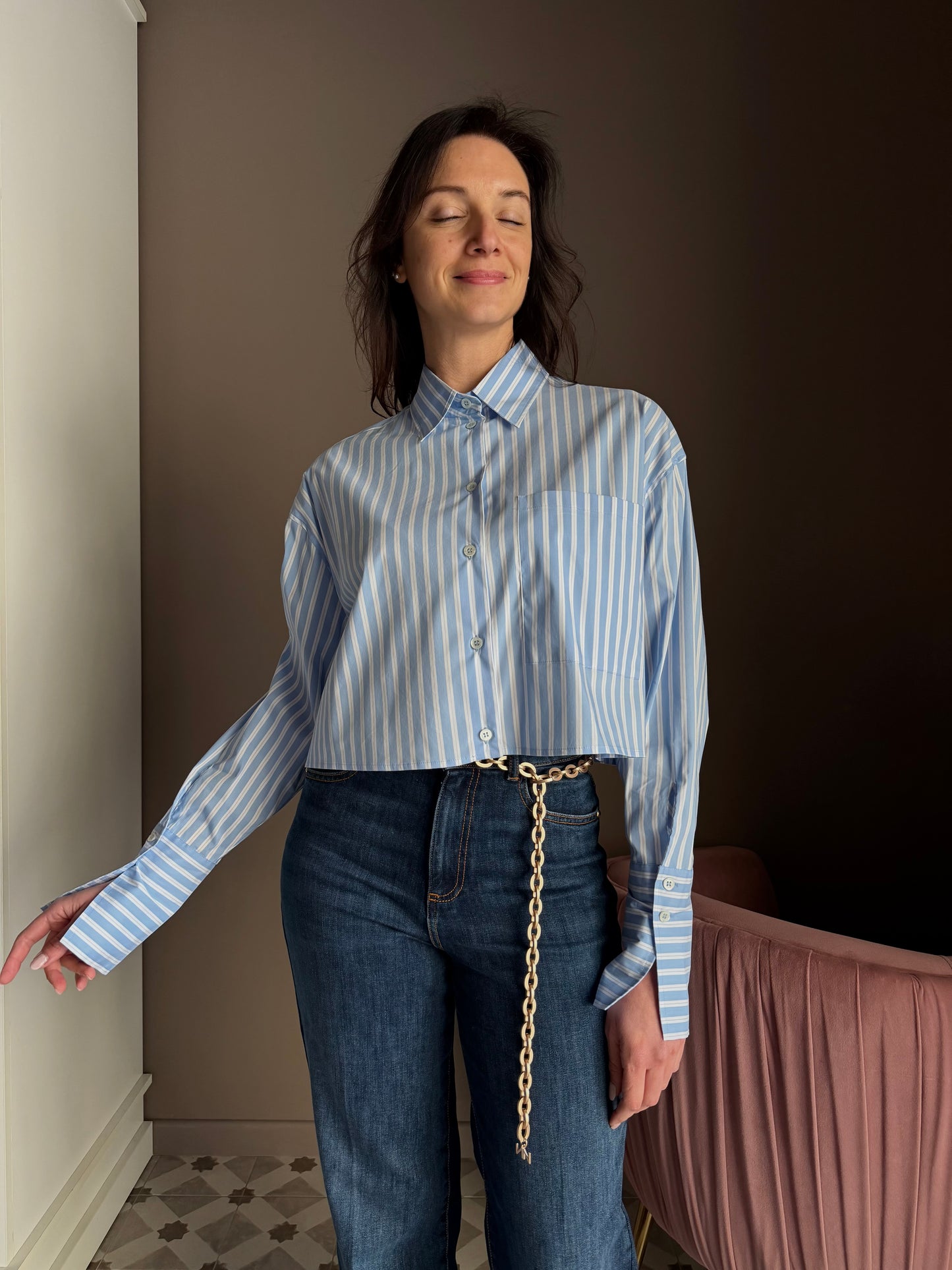 Camicia boxy cropped