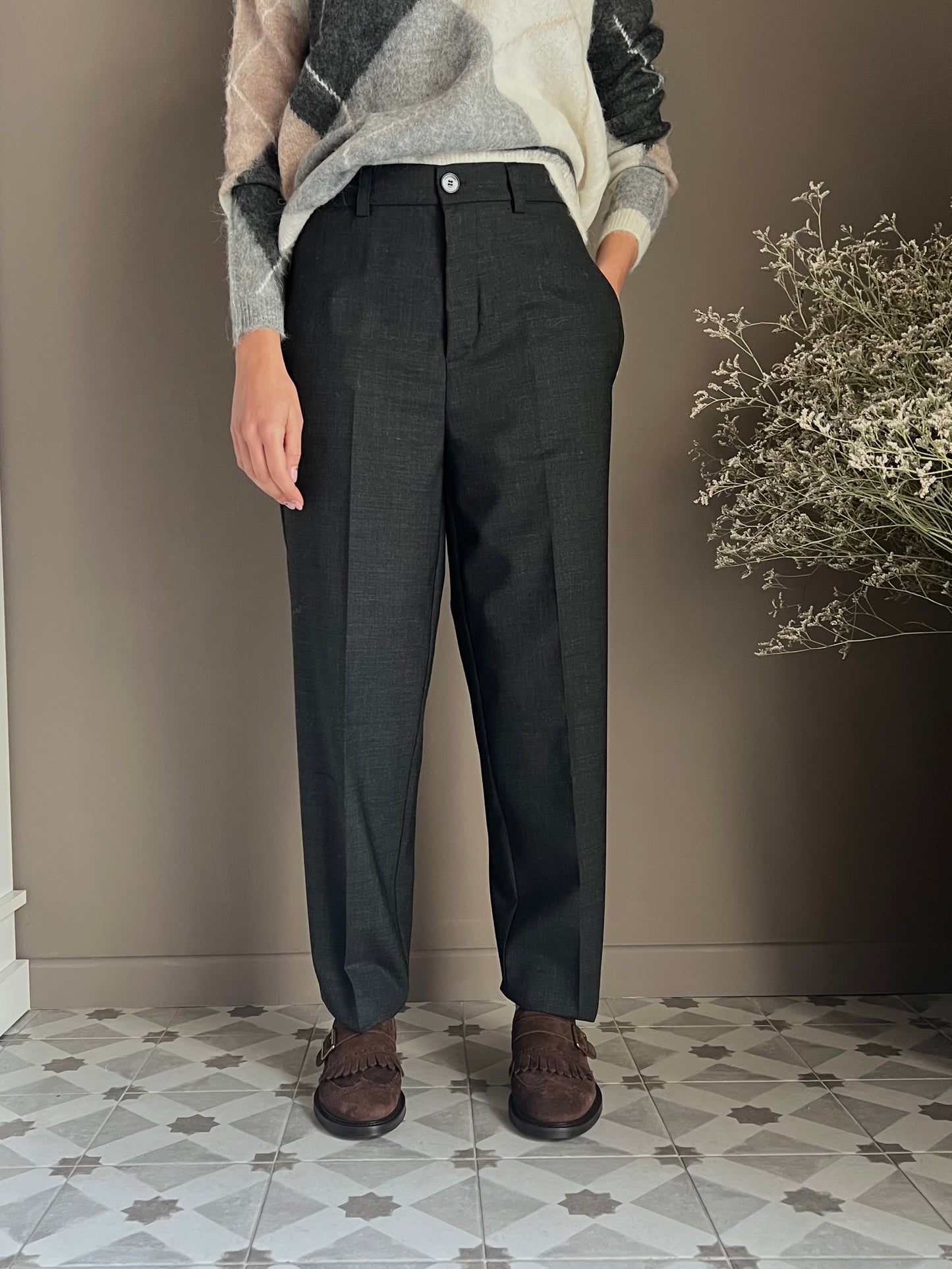 Pantalone antracite Solo Tre