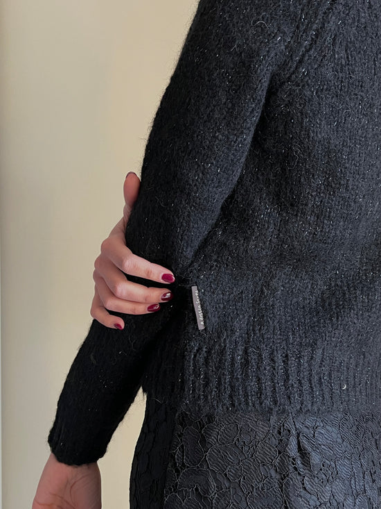 Cardigan girocollo nero