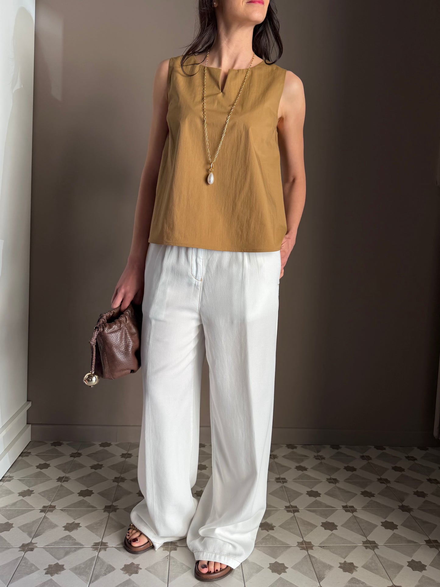 Blusa in cotone Alessia Santi –Nocciola