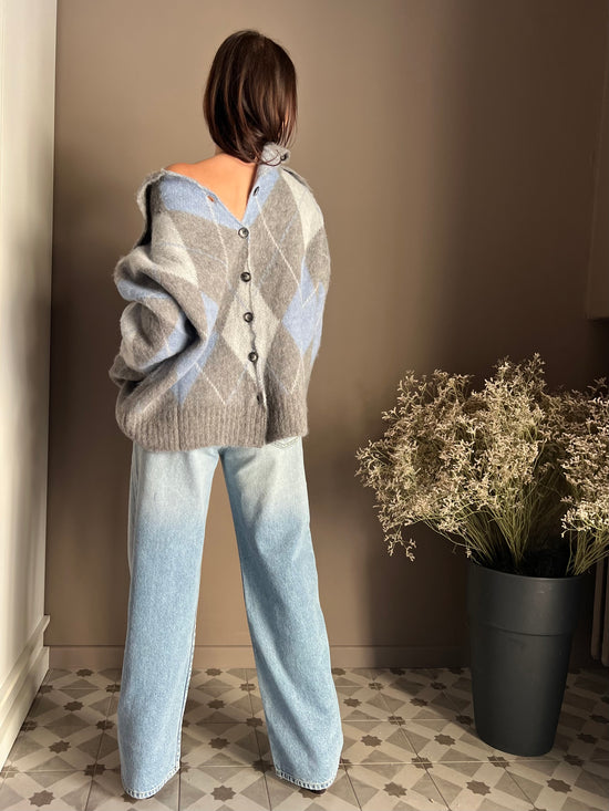 Maglia oversize losanghe Solo Tre