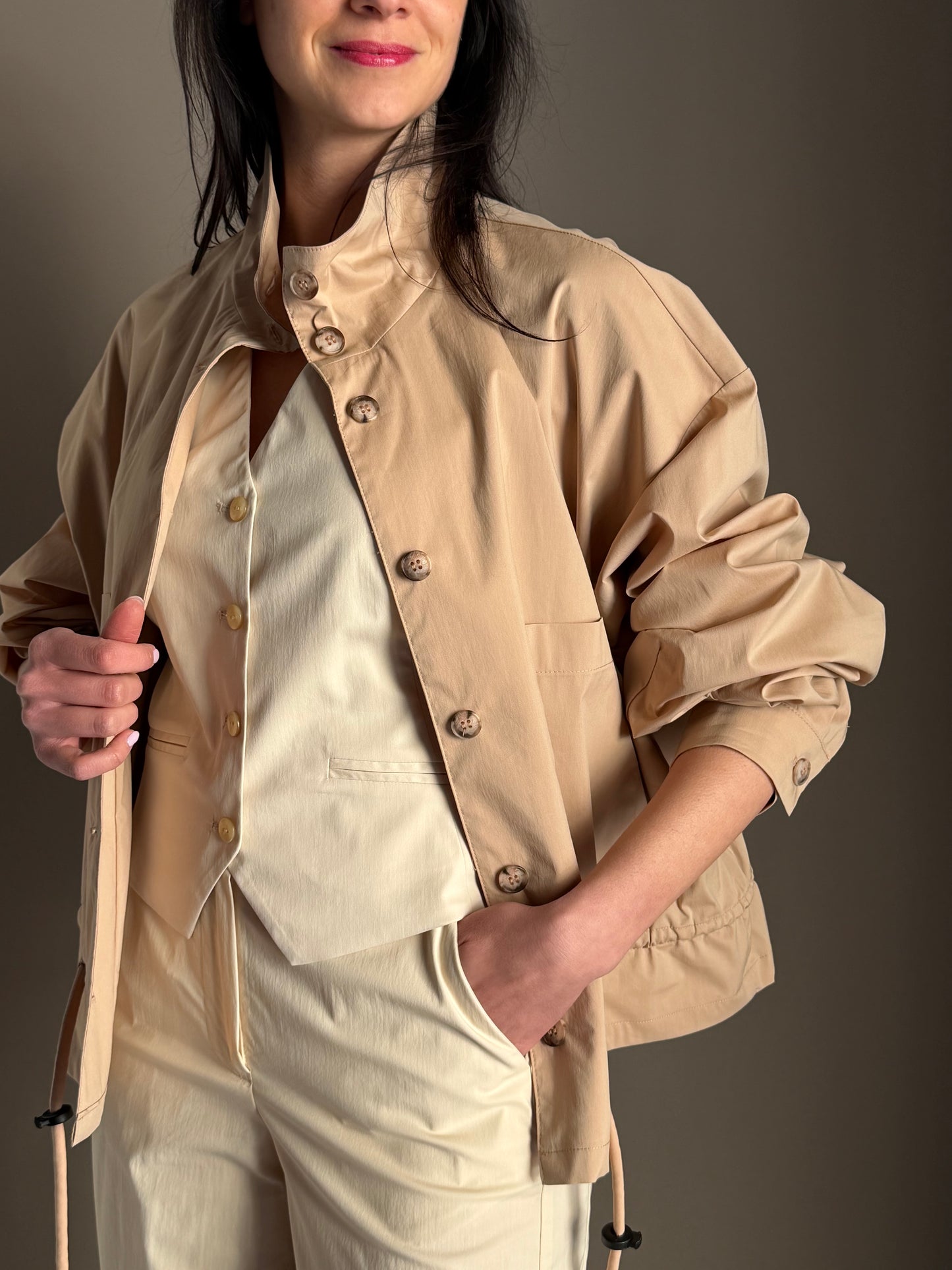 Giacca in Cotone – Beige Rosato