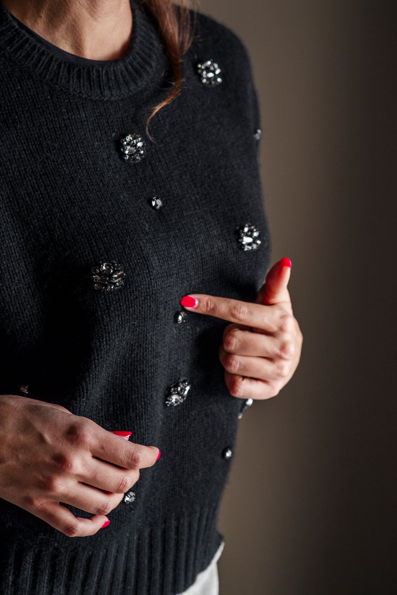 Maglia Nenette con Strass Applicati