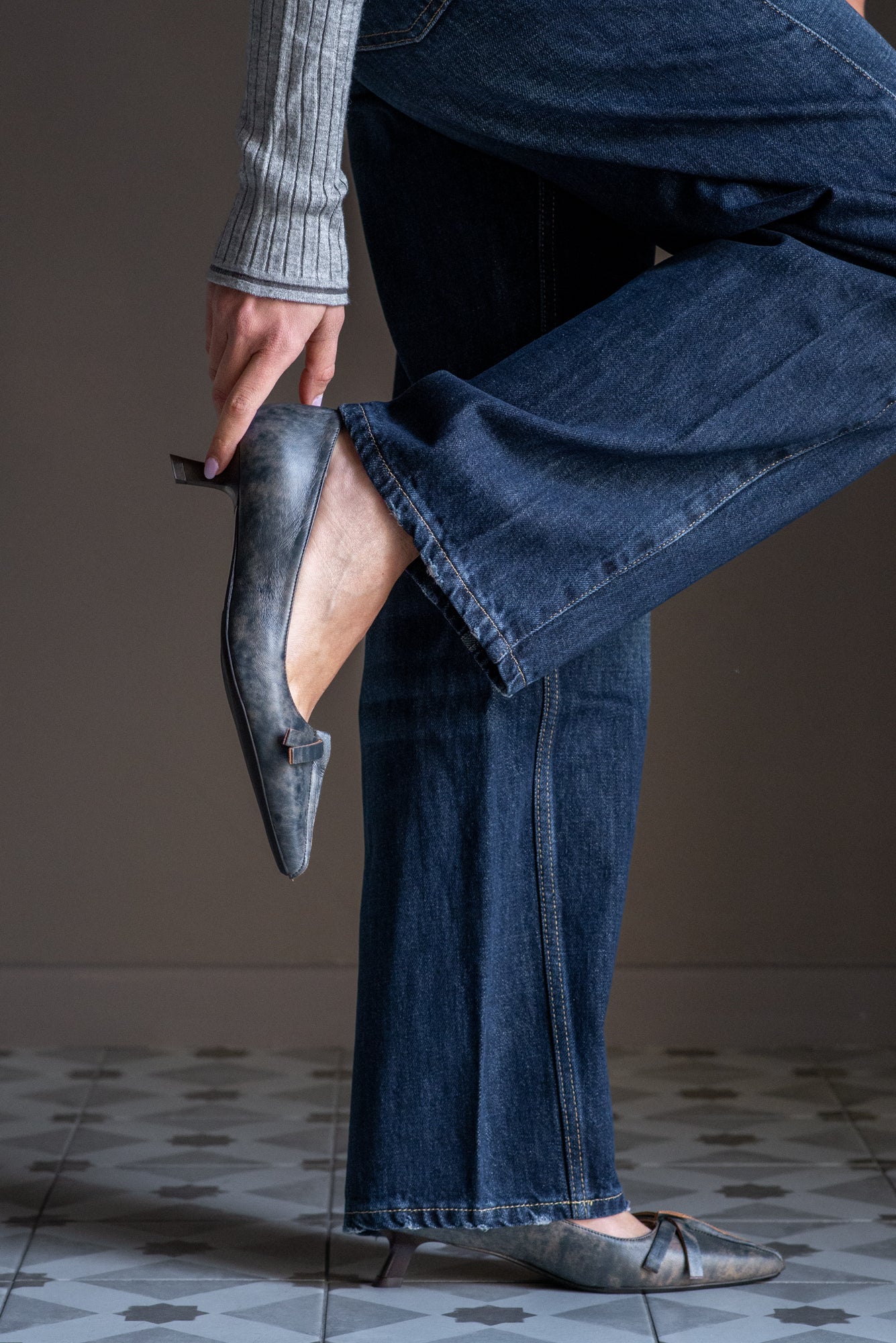 Décolleté Anna F. in Pelle Vintage