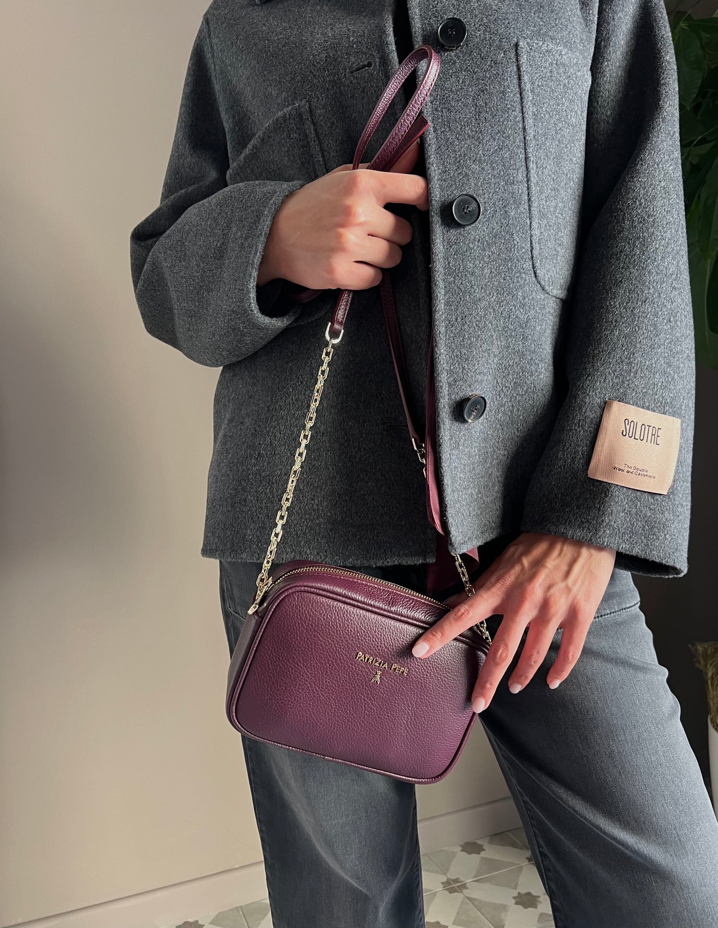 Giacca shacket in lana e cashmere grigio