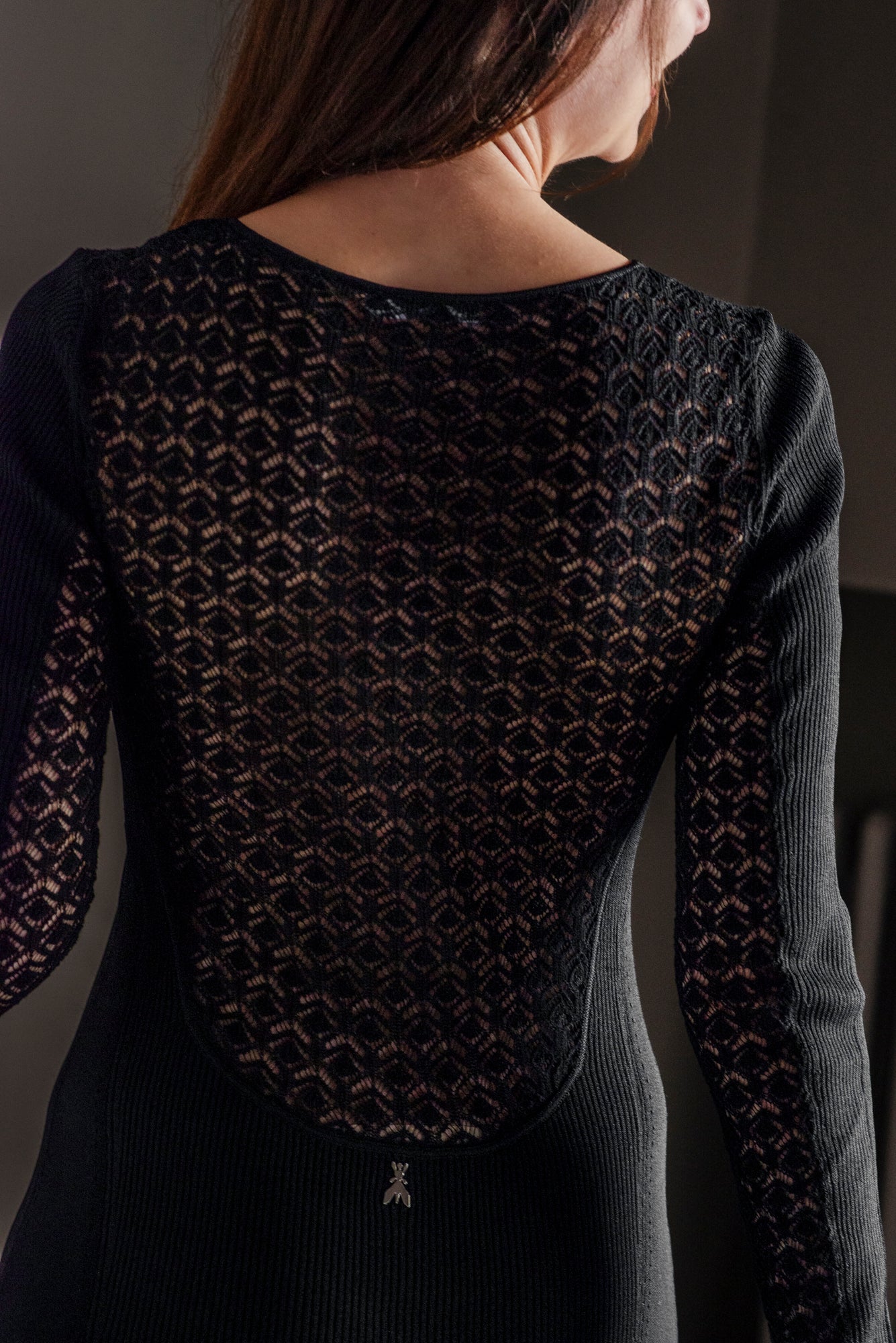 Abito in maglia con dettaglio pizzo francese