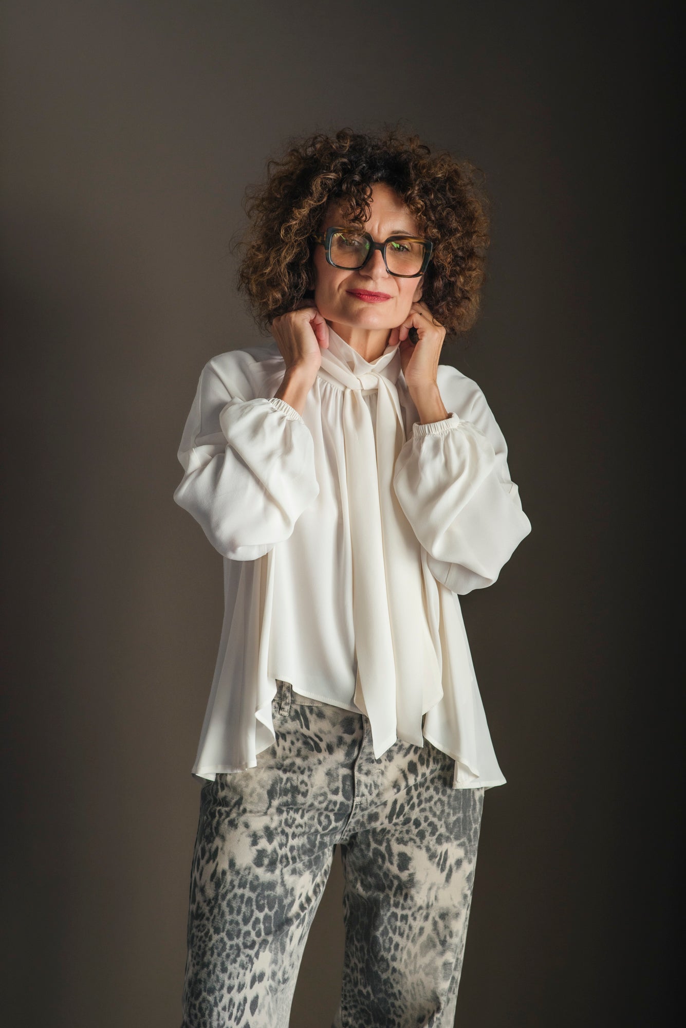 Blusa viscosa con dettaglio stola