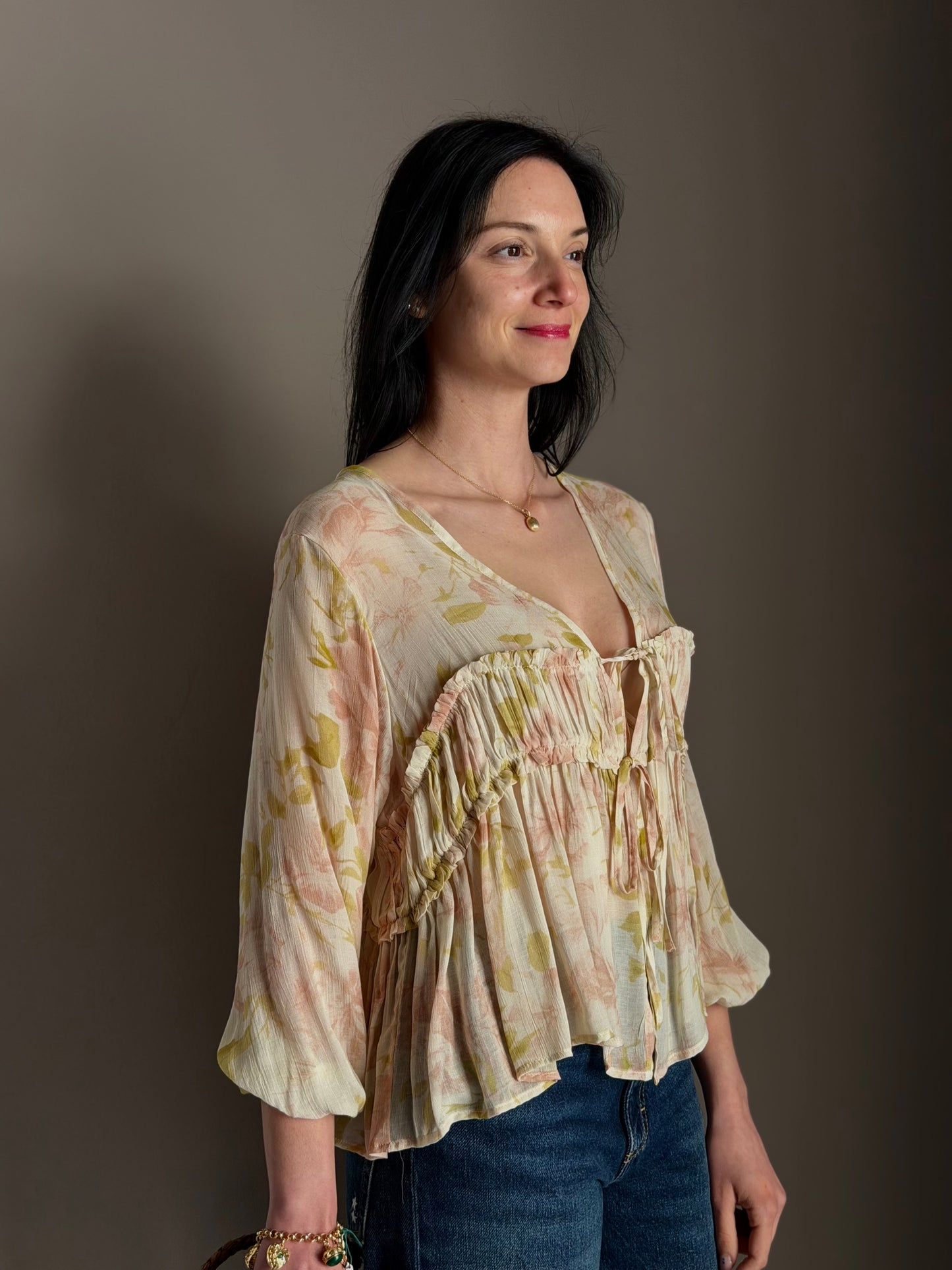 Camicia in viscosa floreale
