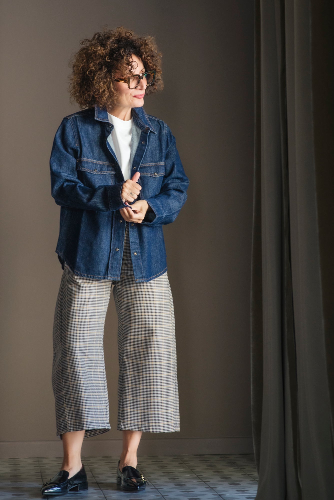 Camicia in denim soft touch