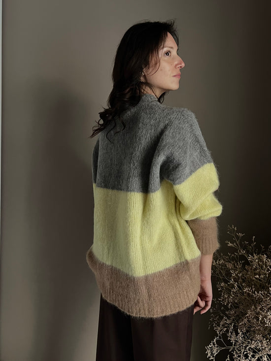 Maglione oversize in alpaca rigato