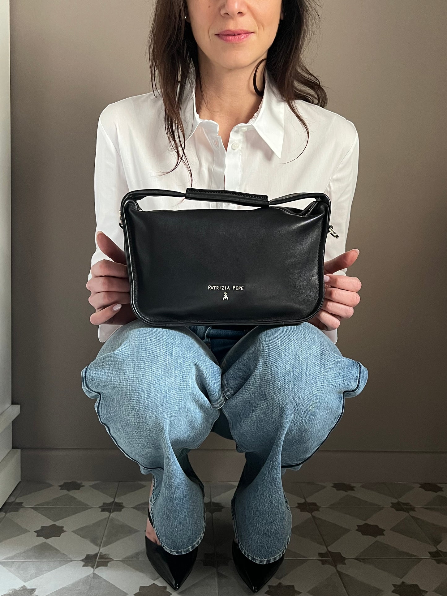 Borsa Hobo piccola in pelle