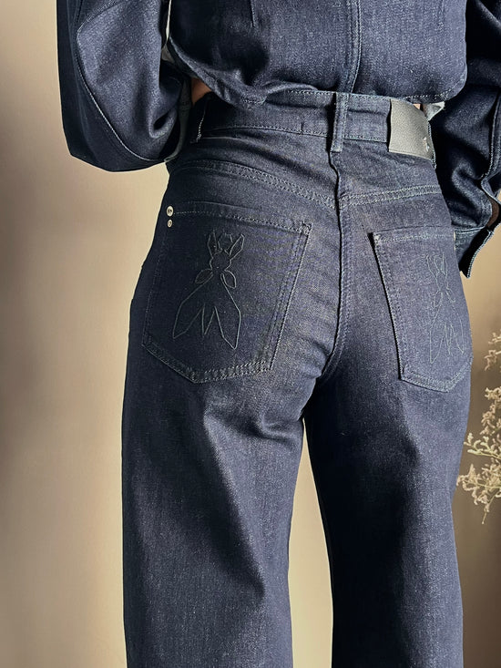 Jeans a palazzo con bottoni