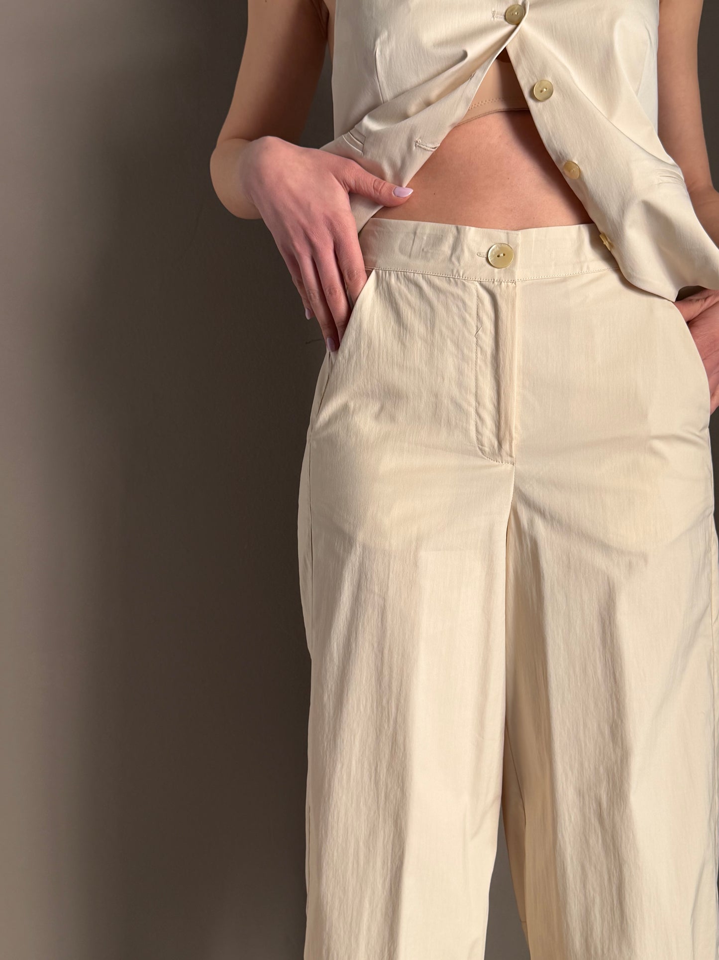 Pantalone “Balloon” Cotone beige