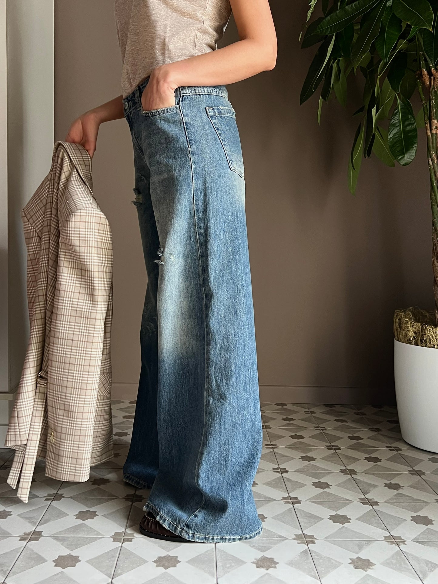 Pantalone in denim So Allure con elastico
