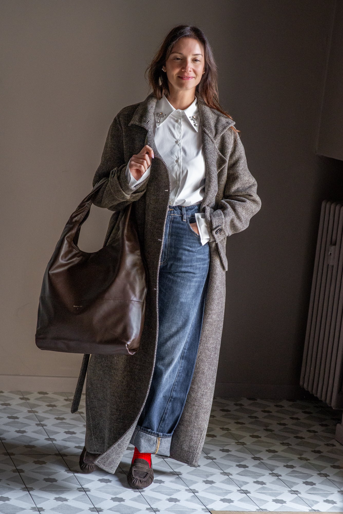 Borsa Hobo in pelle Patrizia Pepe Moro
