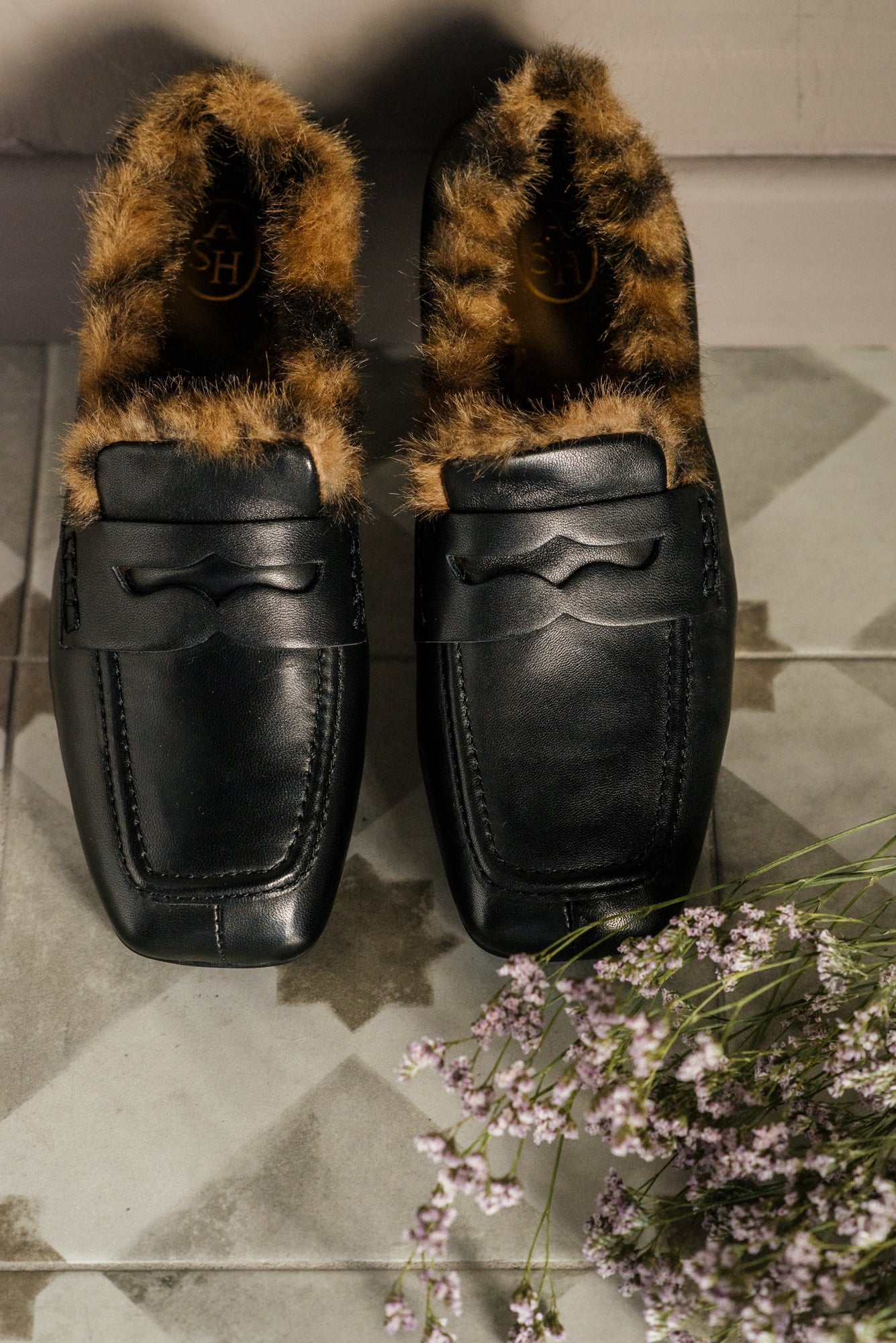 Mocassino Ash in Pelle con Interno Leopardato