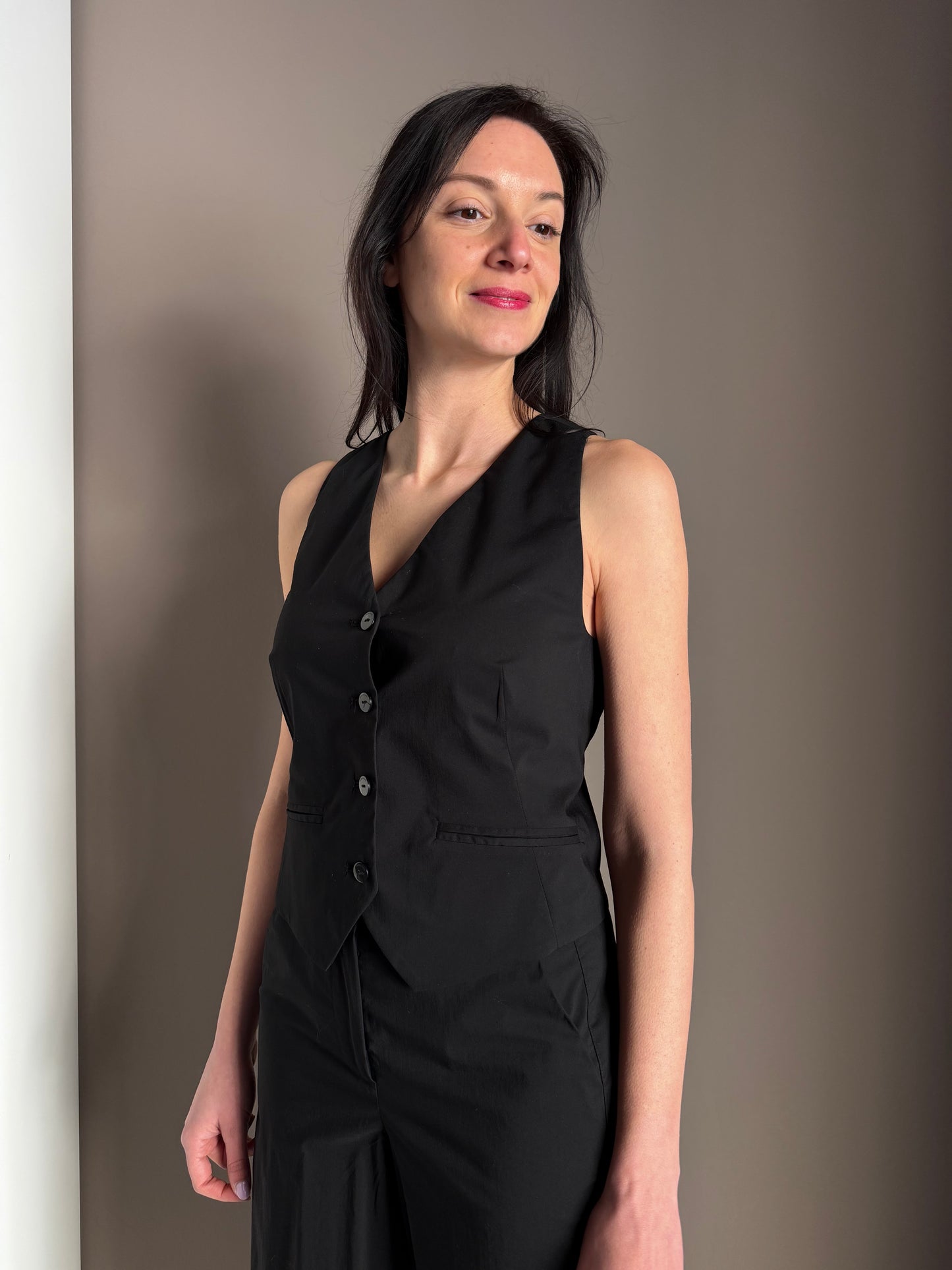 Gilet Sartoriale Nero in cotone