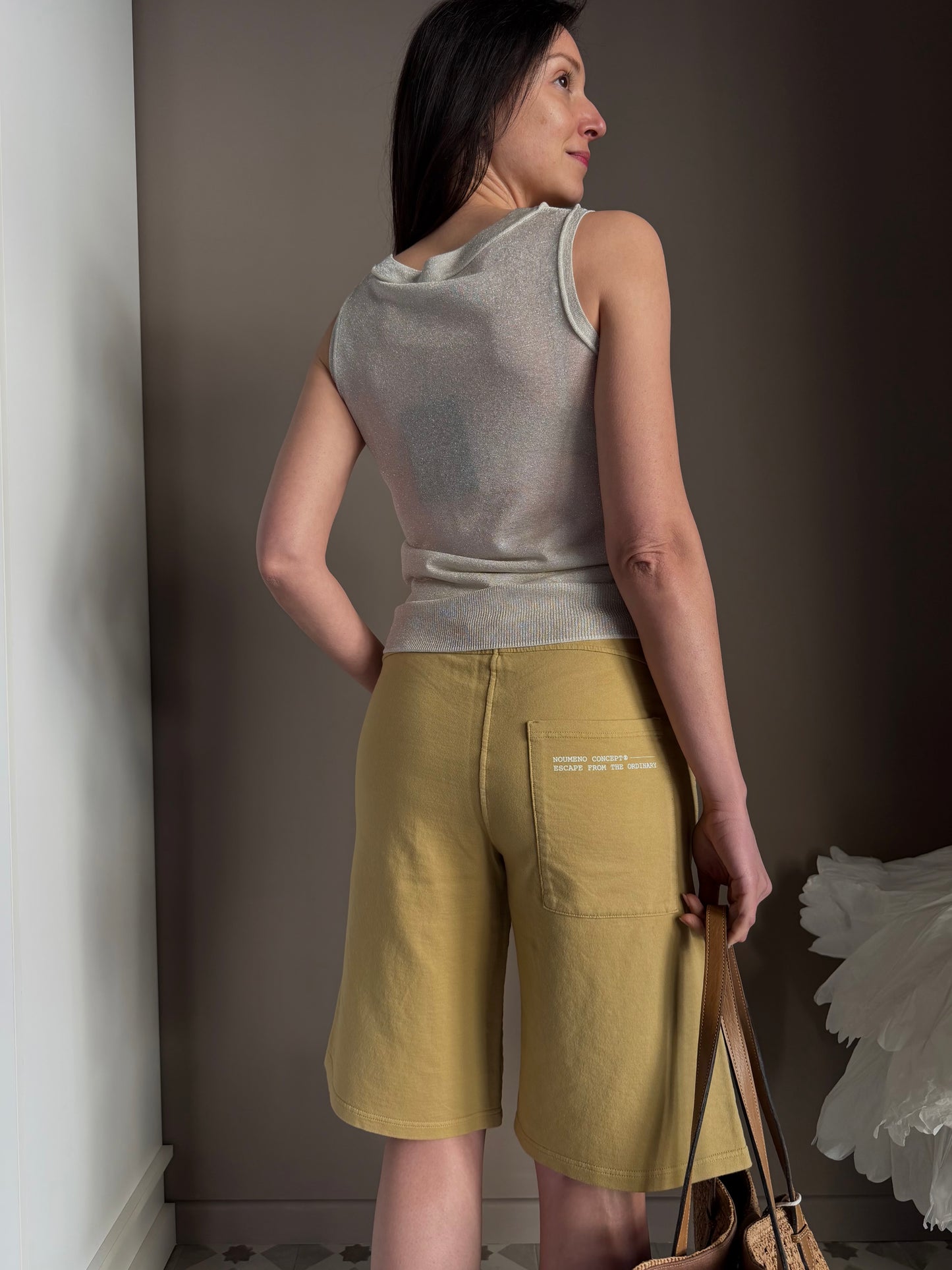 Canotta in Maglia Lurex Platino Nenette