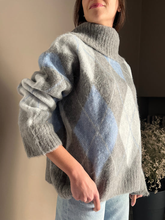 Maglia oversize losanghe Solo Tre