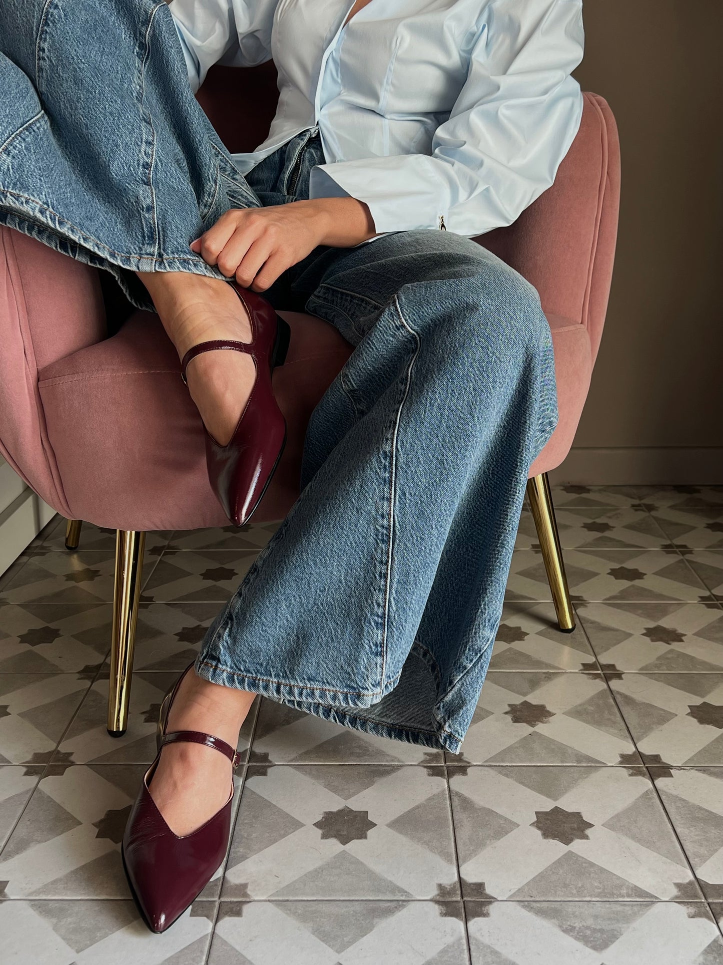 Scarpa bassa Mary Jane bordeaux