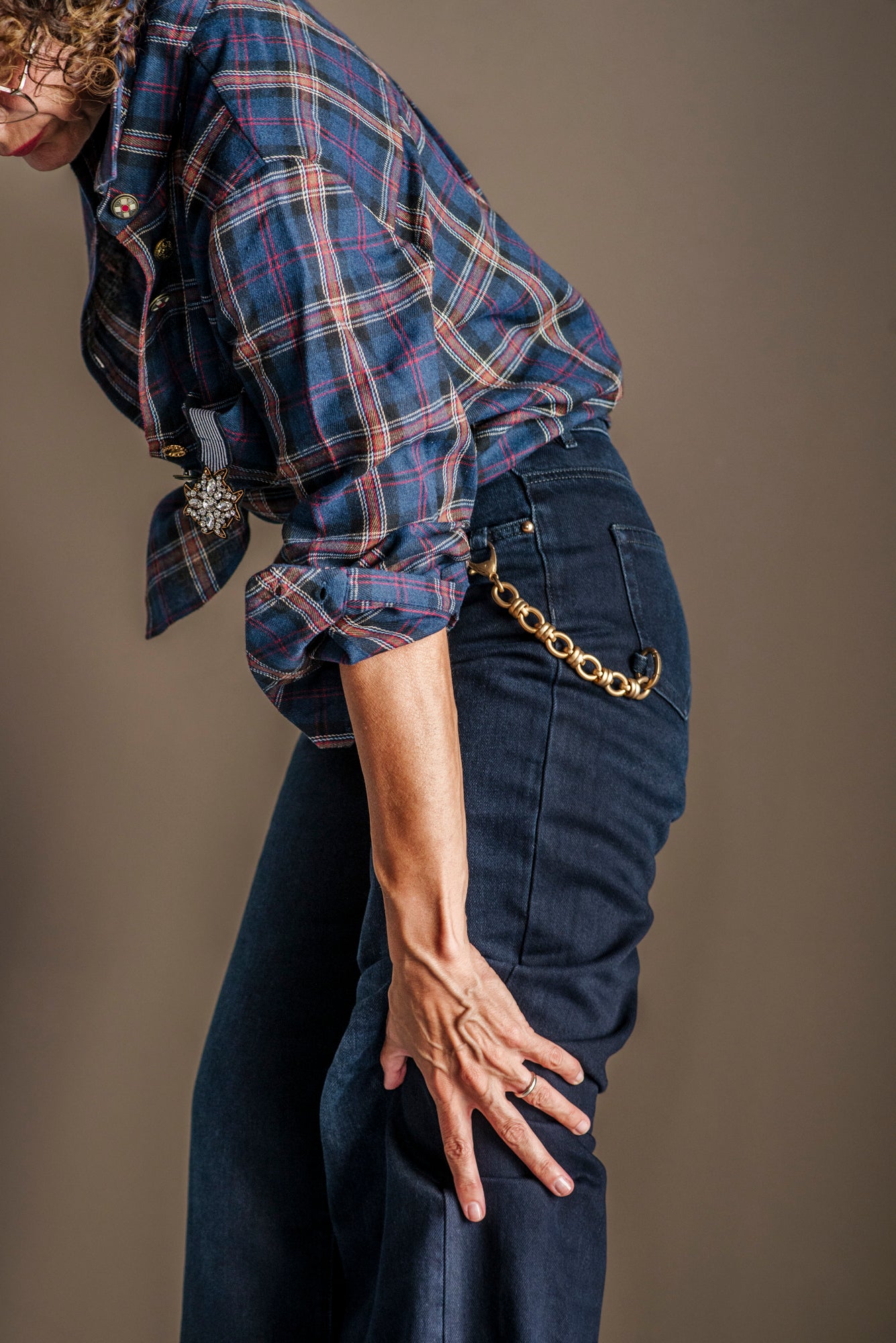 Pantalone denim Nenette blu notte