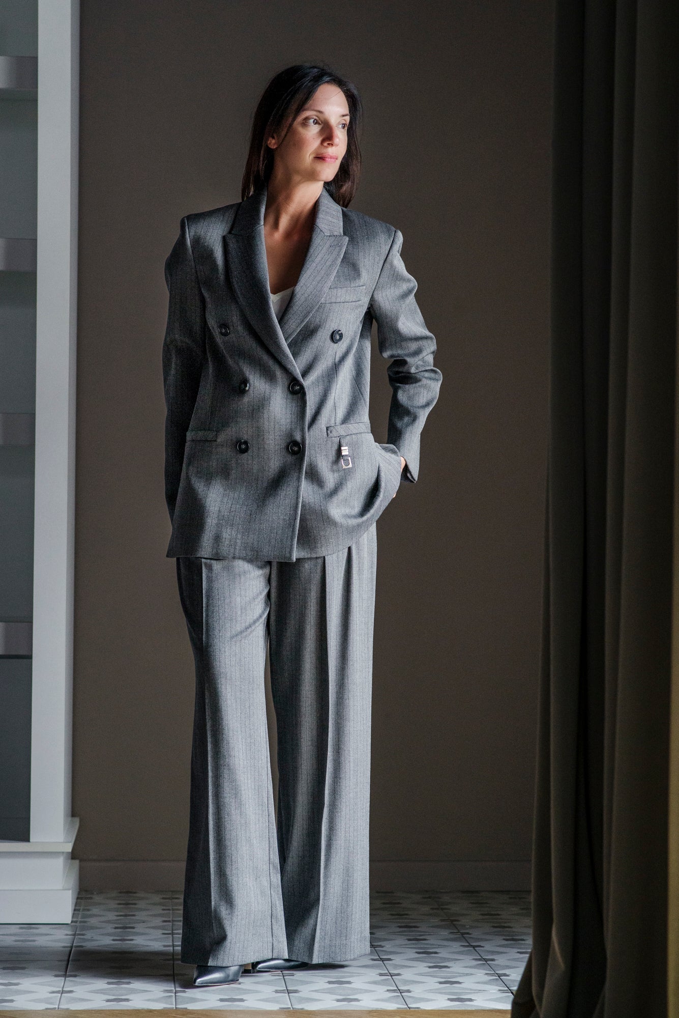 Blazer doppiopetto gessato Patrizia Pepe