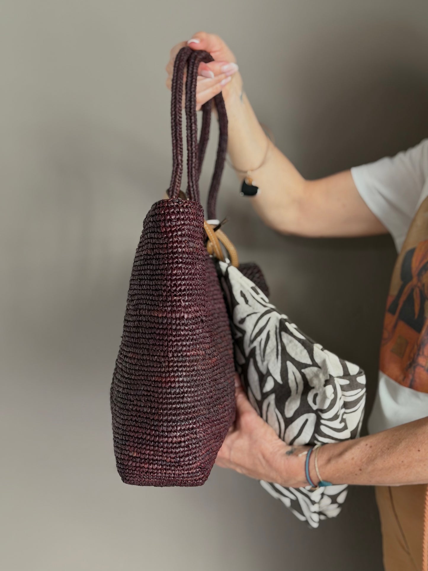 Borsa in Rafia Alma Ebony