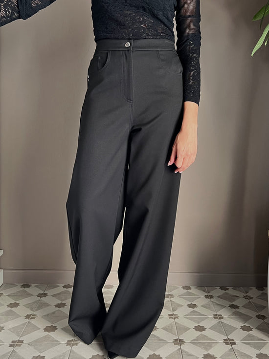 Pantalone palazzo effetto jeans