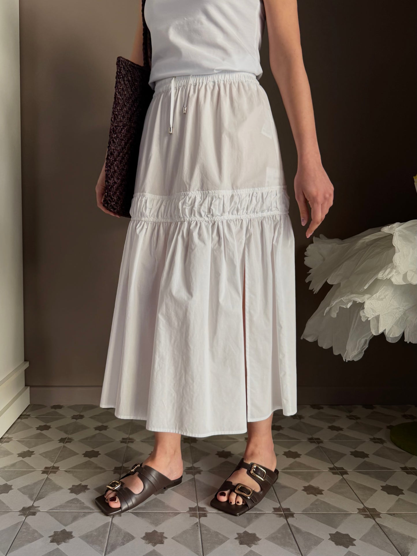 Gonna in Popeline di Cotone Bianca – Patrizia Pepe