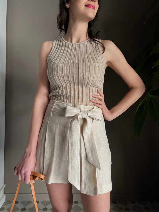 Shorts in lino beige