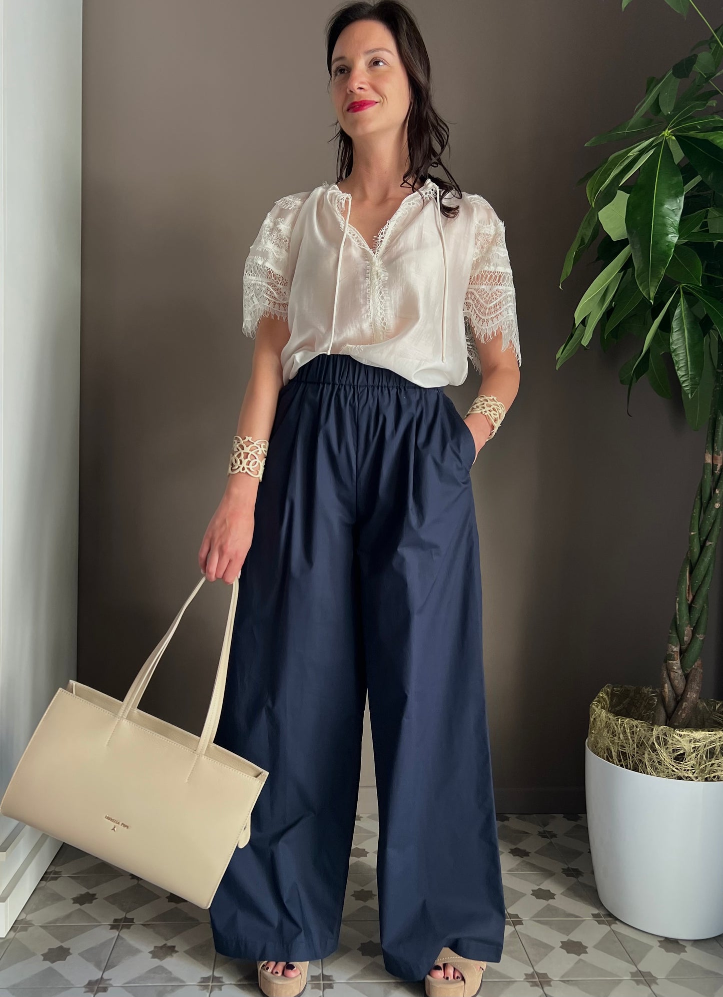 Pantalone ampio in cotone