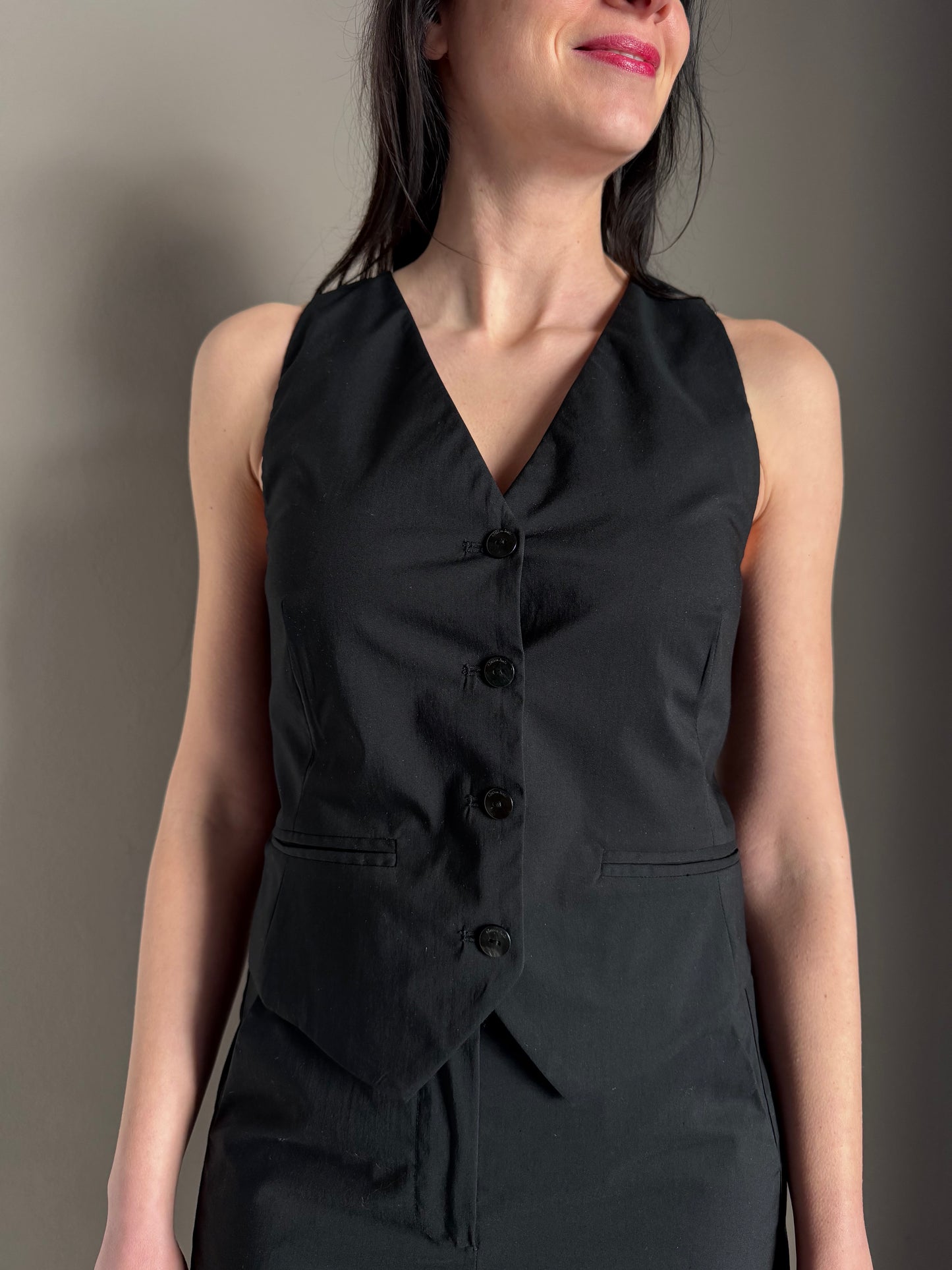 Gilet Sartoriale Nero in cotone