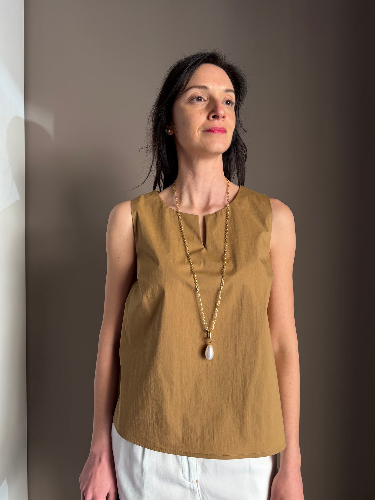 Blusa in cotone Alessia Santi –Nocciola