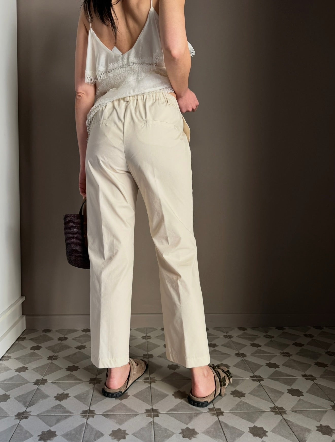 Pantalone in popeline con elastico Butt
