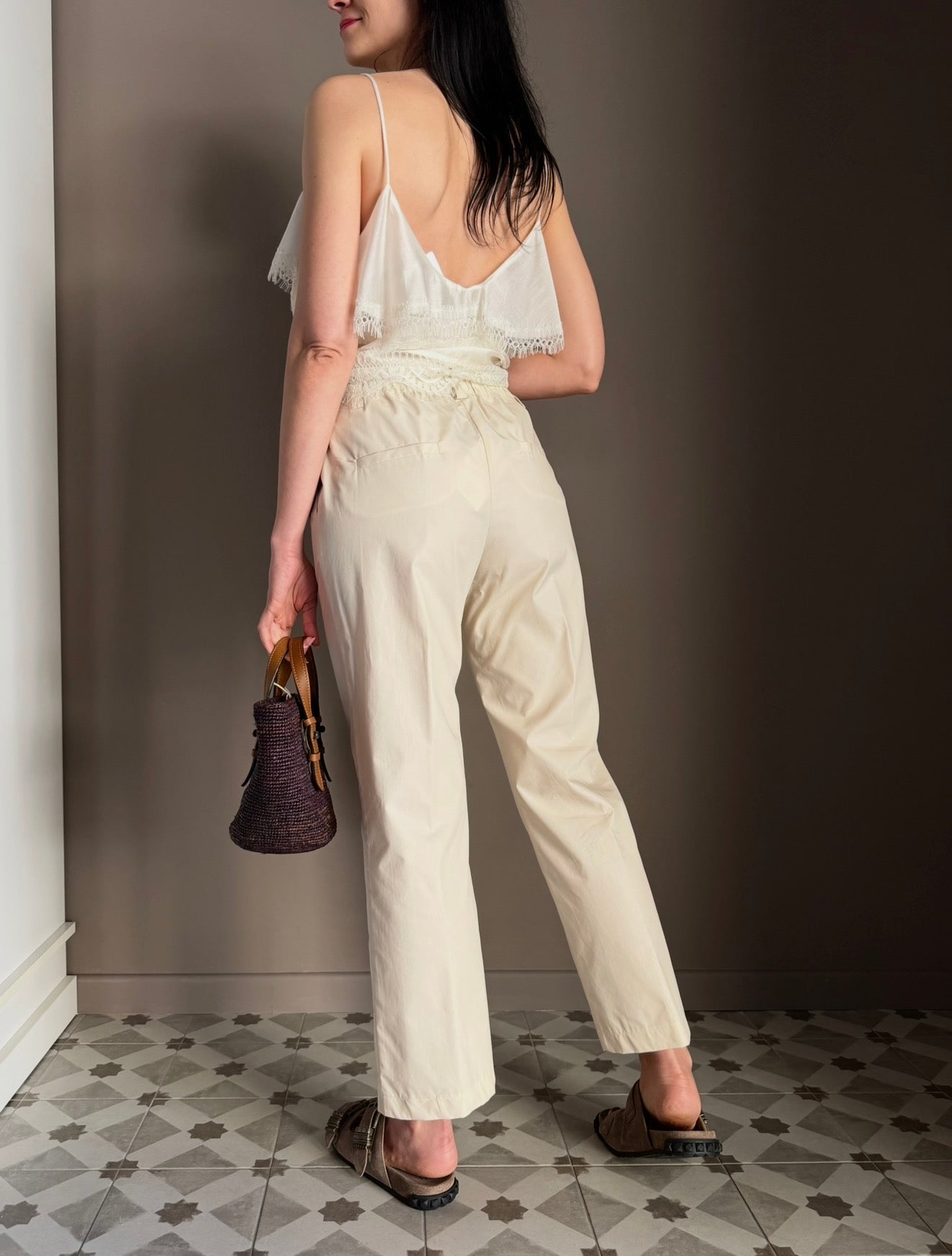 Pantalone in popeline con elastico Butt