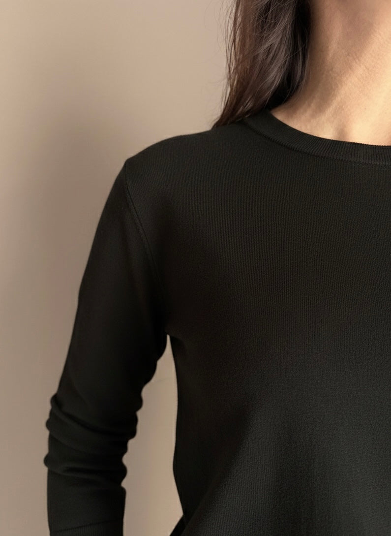 Maglia girocollo in cotone Lagon Blu